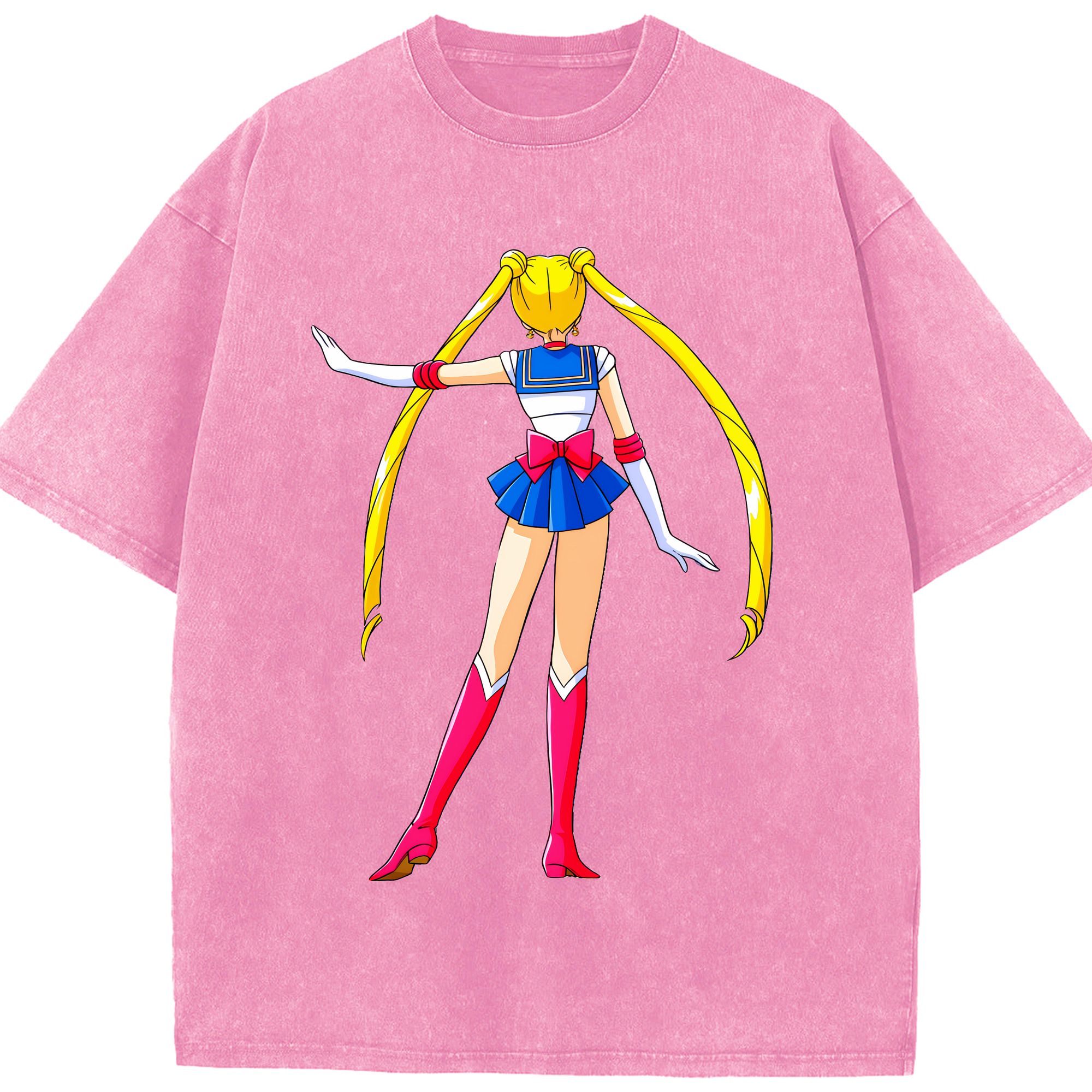（画像用） 美少女戦士セーラームーン 月野 うさぎ つきの うさぎ Sailor Moon Tsukino Usagi 綿100% ヴィンテージ風 半袖Tシャツ（フロントプリント）